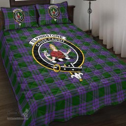 Scottish Elphinstone Clan Tartan Quilt Bed Set - Crest Classic Scottish Plaid Tartan Plaid