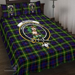 Scottish Watson Modern Clan Tartan Quilt Bed Set - Crest Classic Scottish Plaid Tartan Plaid