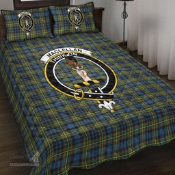 Scottish MacLellan Ancient Clan Tartan Quilt Bed Set - Crest Classic Scottish Plaid Tartan Plaid