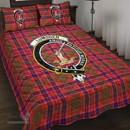 Scottish Lumsden Modern Clan Tartan Quilt Bed Set - Crest Classic Scottish Plaid Tartan Plaid