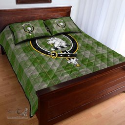 Scottish Cunningham Dress Green Dancers Clan Tartan Quilt Bed Set - Crest Classic Scottish Plaid Tartan Plaid