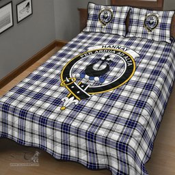 Scottish Hannay Modern Clan Tartan Quilt Bed Set - Crest Classic Scottish Plaid Tartan Plaid