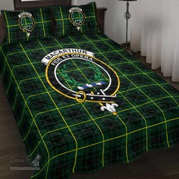 Scottish MacArthur Modern Clan Tartan Quilt Bed Set - Crest Classic Scottish Plaid Tartan Plaid