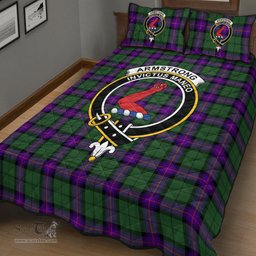 Scottish Armstrong Modern Clan Tartan Quilt Bed Set - Crest Classic Scottish Plaid Tartan Plaid
