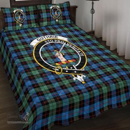 Scottish Guthrie Ancient Clan Tartan Quilt Bed Set - Crest Classic Scottish Plaid Tartan Plaid