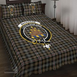 Scottish MacKenzie Weathered Clan Tartan Quilt Bed Set - Crest Classic Scottish Plaid Tartan Plaid
