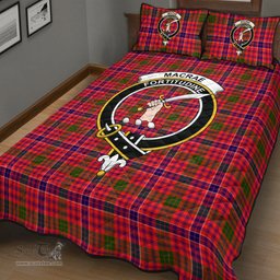 Scottish MacRae Modern Clan Tartan Quilt Bed Set - Crest Classic Scottish Plaid Tartan Plaid
