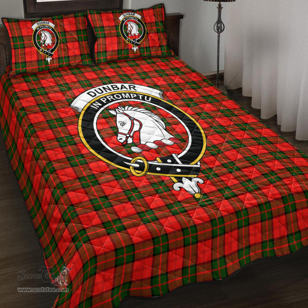 Scottish Dunbar Modern Clan Tartan Quilt Bed Set - Crest Classic Scottish Plaid Tartan Plaid