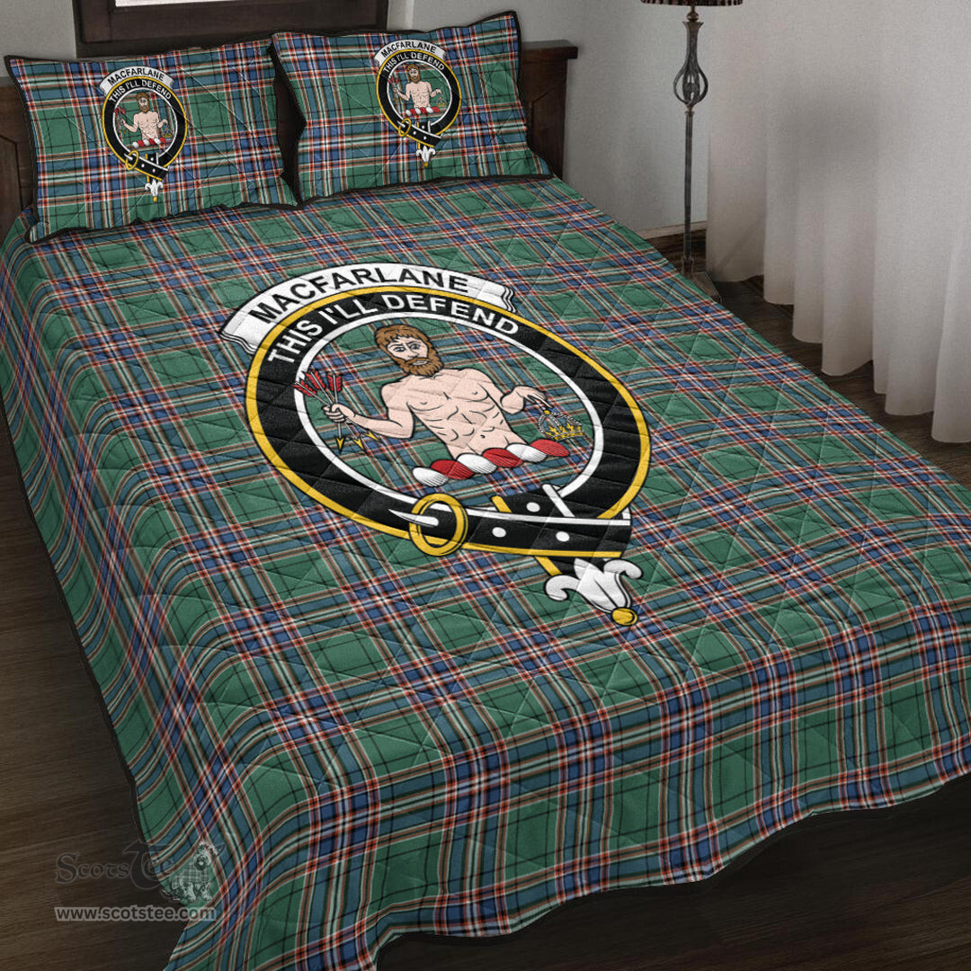 Scottish MacFarlane Hunting Ancient Clan Tartan Quilt Bed Set - Crest Classic Scottish Plaid Tartan Plaid