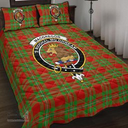Scottish MacGregor Modern Clan Tartan Quilt Bed Set - Crest Classic Scottish Plaid Tartan Plaid