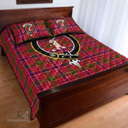 Scottish MacRae Modern Clan Tartan Quilt Bed Set - Crest Classic Scottish Plaid Tartan Plaid