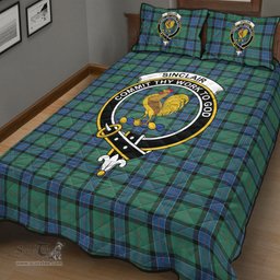 Scottish Sinclair Hunting Ancient Clan Tartan Quilt Bed Set - Crest Classic Scottish Plaid Tartan Plaid