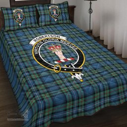 Scottish Robertson Hunting Ancient Clan Tartan Quilt Bed Set - Crest Classic Scottish Plaid Tartan Plaid
