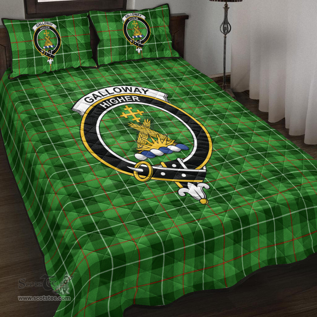 Scottish Galloway District Clan Tartan Quilt Bed Set - Crest Classic Scottish Plaid Tartan Plaid