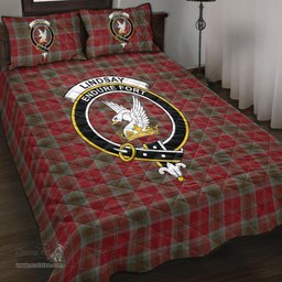 Scottish Lindsay Weathered Clan Tartan Quilt Bed Set - Crest Classic Scottish Plaid Tartan Plaid