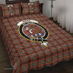 Scottish Innes Ancient Clan Tartan Quilt Bed Set - Crest Classic Scottish Plaid Tartan Plaid