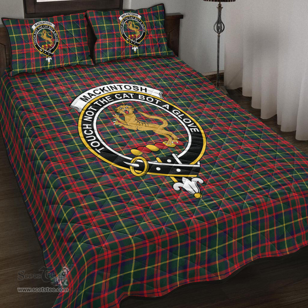 Scottish MacKintosh Hunting Modern Clan Tartan Quilt Bed Set - Crest Classic Scottish Plaid Tartan Plaid