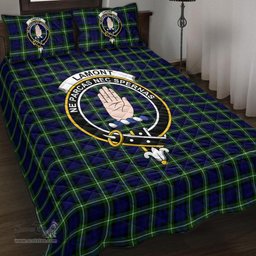 Scottish Lamont Modern Clan Tartan Quilt Bed Set - Crest Classic Scottish Plaid Tartan Plaid
