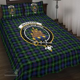 Scottish MacKenzie Modern Clan Tartan Quilt Bed Set - Crest Classic Scottish Plaid Tartan Plaid