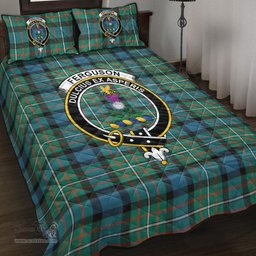 Scottish FERGUSON ANCIENT Clan Tartan Quilt Bed Set - Crest Classic Scottish Plaid Tartan Plaid