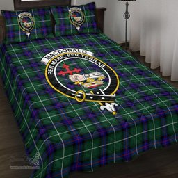 Scottish MacDonald of the Isles Hunting Modern Clan Tartan Quilt Bed Set - Crest Classic Scottish Plaid Tartan Plaid