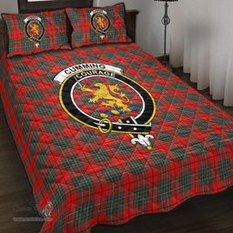 Scottish Cumming Modern Clan Tartan Quilt Bed Set - Crest Classic Scottish Plaid Tartan Plaid