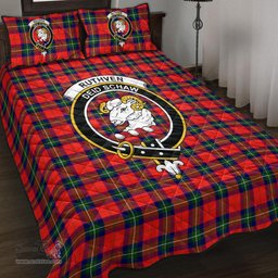 Scottish Ruthven Modern Clan Tartan Quilt Bed Set - Crest Classic Scottish Plaid Tartan Plaid