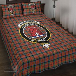Scottish MacNaughton Ancient Clan Tartan Quilt Bed Set - Crest Classic Scottish Plaid Tartan Plaid