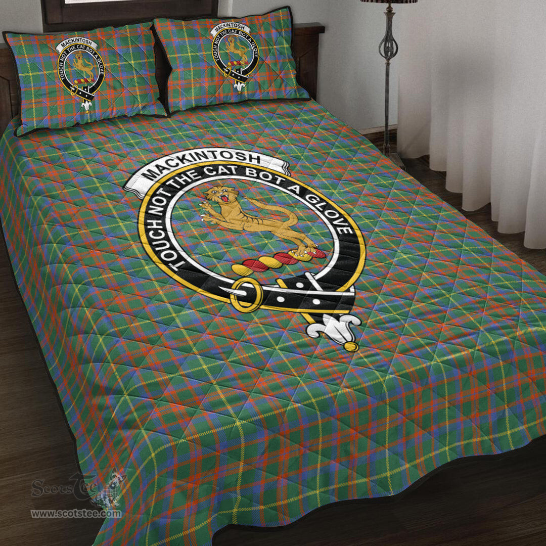 Scottish MacKintosh Hunting Ancient Clan Tartan Quilt Bed Set - Crest Classic Scottish Plaid Tartan Plaid