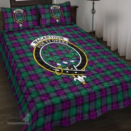 Scottish MacArthur Milton Clan Tartan Quilt Bed Set - Crest Classic Scottish Plaid Tartan Plaid
