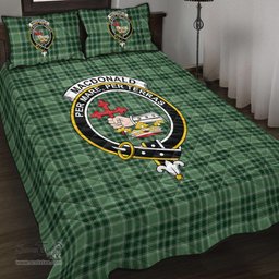 Scottish MacDonald Lord of the Isles Hunting Clan Tartan Quilt Bed Set - Crest Classic Scottish Plaid Tartan Plaid