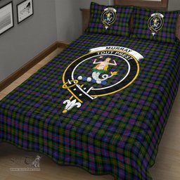 Scottish Murray of Atholl Modern Clan Tartan Quilt Bed Set - Crest Classic Scottish Plaid Tartan Plaid