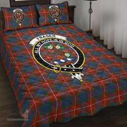 Scottish Fraser Ancient Clan Tartan Quilt Bed Set - Crest Classic Scottish Plaid Tartan Plaid
