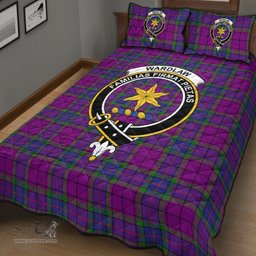 Scottish Wardlaw Modern Clan Tartan Quilt Bed Set - Crest Classic Scottish Plaid Tartan Plaid