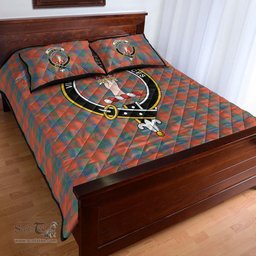 Scottish Robertson Ancient Clan Tartan Quilt Bed Set - Crest Classic Scottish Plaid Tartan Plaid