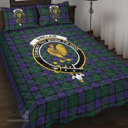 Scottish Sinclair Hunting Modern Clan Tartan Quilt Bed Set - Crest Classic Scottish Plaid Tartan Plaid