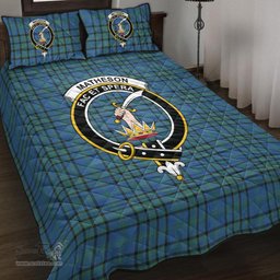 Scottish Matheson Hunting Ancient Clan Tartan Quilt Bed Set - Crest Classic Scottish Plaid Tartan Plaid
