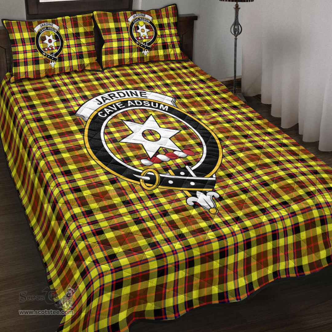 Scottish Jardine Clan Tartan Quilt Bed Set - Crest Classic Scottish Plaid Tartan Plaid