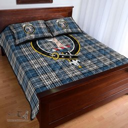 Scottish Napier Modern Clan Tartan Quilt Bed Set - Crest Classic Scottish Plaid Tartan Plaid