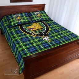 Scottish Campbell of Breadalbane Ancient Clan Tartan Quilt Bed Set - Crest Classic Scottish Plaid Tartan Plaid