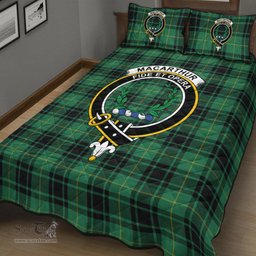 Scottish MacArthur Ancient Clan Tartan Quilt Bed Set - Crest Classic Scottish Plaid Tartan Plaid