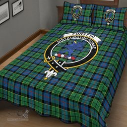 Scottish Forsyth Ancient Clan Tartan Quilt Bed Set - Crest Classic Scottish Plaid Tartan Plaid