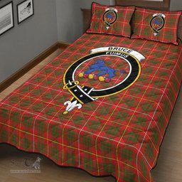 Scottish Bruce Modern Clan Tartan Quilt Bed Set - Crest Classic Scottish Plaid Tartan Plaid