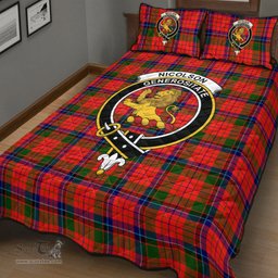 Scottish Nicolson Modern Clan Tartan Quilt Bed Set - Crest Classic Scottish Plaid Tartan Plaid