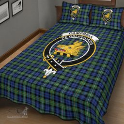 Scottish Campbell Argyll Ancient Clan Tartan Quilt Bed Set - Crest Classic Scottish Plaid Tartan Plaid