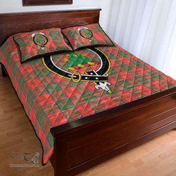 Scottish Grant Ancient Clan Tartan Quilt Bed Set - Crest Classic Scottish Plaid Tartan Plaid
