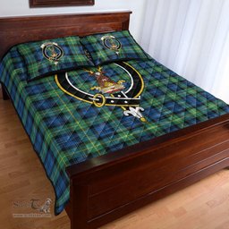 Scottish Gordon Ancient Clan Tartan Quilt Bed Set - Crest Classic Scottish Plaid Tartan Plaid