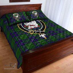 Scottish Lockhart Modern Clan Tartan Quilt Bed Set - Crest Classic Scottish Plaid Tartan Plaid
