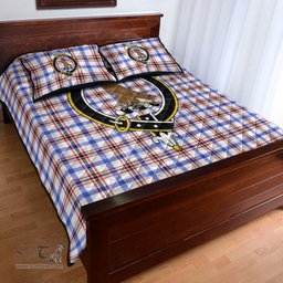 Scottish Boswell Modern Clan Tartan Quilt Bed Set - Crest Classic Scottish Plaid Tartan Plaid