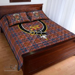 Scottish Cameron of Lochiel Ancient Clan Tartan Quilt Bed Set - Crest Classic Scottish Plaid Tartan Plaid